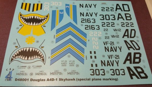 CAT4 1/48 A4D-1 (A-4A) Skyhawk Decals D48001