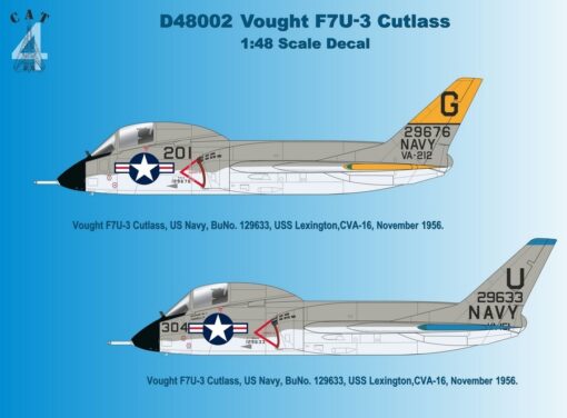CAT4 1/48 F7U-3 Cutlass Decals D48002
