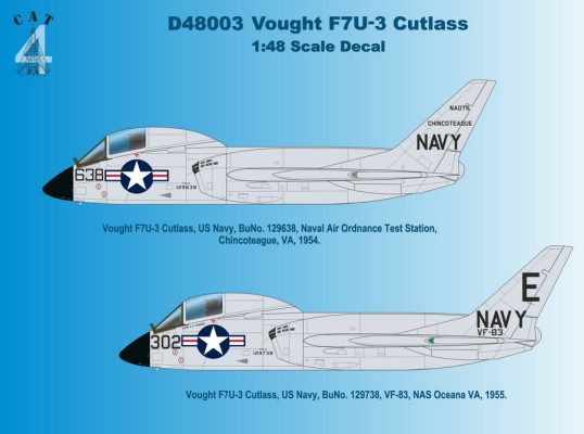 CAT4 1/48 F7U-3 Cutlass early Decals D48003