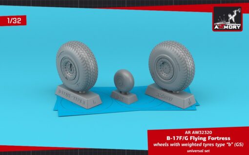 Armory 1/32 B-17G Flying Fortress wheels w/ weighted tyres type "b" (GS) AR AW32320