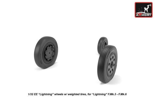 Armory 1/32 EE "Lightning" wheels w/ weighted tires, late AR AW32402