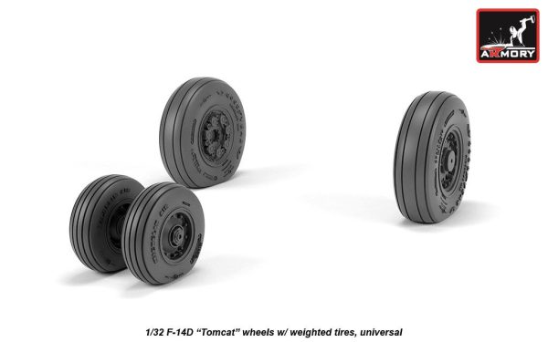 Armory 1/32 F-14 Tomcat late type wheels w/ weighted tires AR AW32310