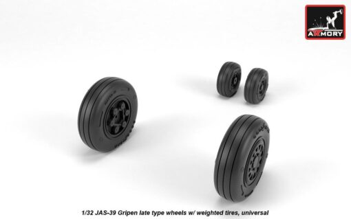 Armory 1/32 JAS-39 "Gripen" wheels w/ weighted tires, late AR AW32503