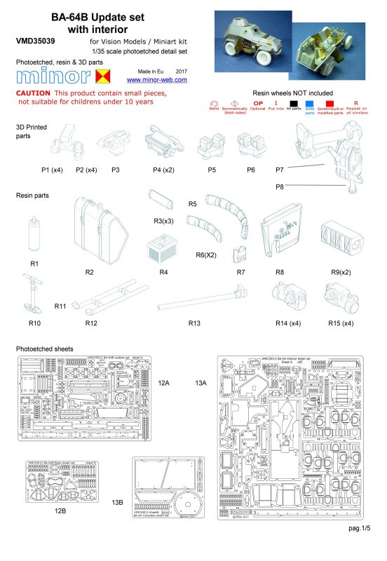 Minor 1/35 BA-64B update detail set with interior VMD35039
