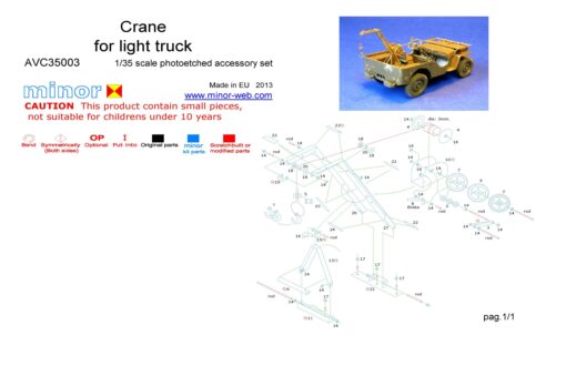 Minor 1/35 Crane for light truck AVC35003