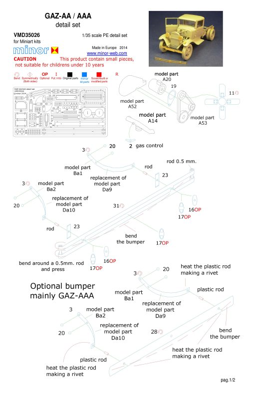 Minor 1/35 GAZ-AA / AAA detail set VMD35026