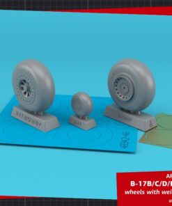 Armory 1/48 B-17B/C/D/E/F Flying Fortress wheels w/ weighted tyres type "b" (FS) & PE hubcaps AR AW48343