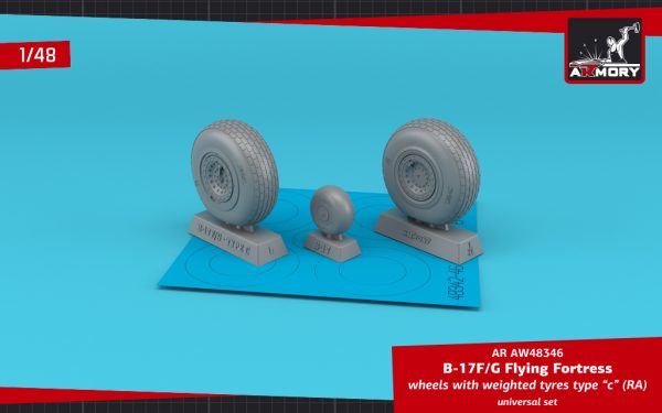 Armory 1/48 B-17G Flying Fortress wheels w/ weighted tyres type "c" (RA) AR AW48346