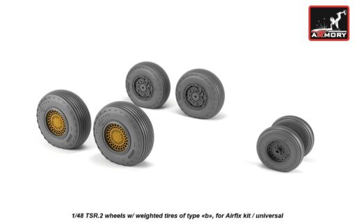 Armory 1/48 BAC TSR.2 wheels w/ weighted tires, type "b" AR AW48413