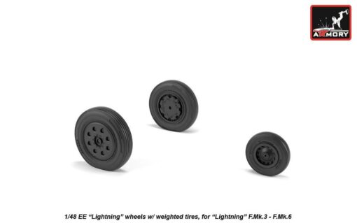 Armory 1/48 EE "Lightning-II" wheels w/ weighted tires, late AR AW48408