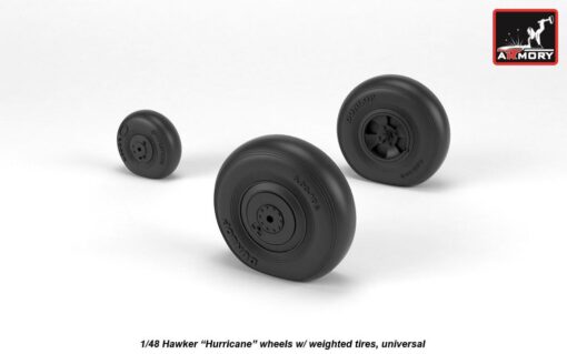 Armory 1/48 Hawker "Hurricane" wheels w/ weighted tires AR AW48414