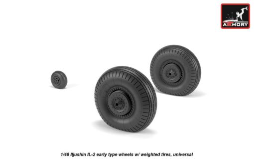 Armory 1/48 Ilyushin IL-2 Bark (early) wheels w/ weighted tires AR AW48034