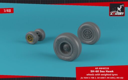 Armory 1/48 SH-60 Seahawk wheels w/ weighted tires AR AW48328
