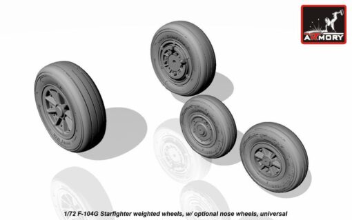 Armory 1/72 F-104G Starfighter wheels (w/ optional nose wheels) AR AW72312