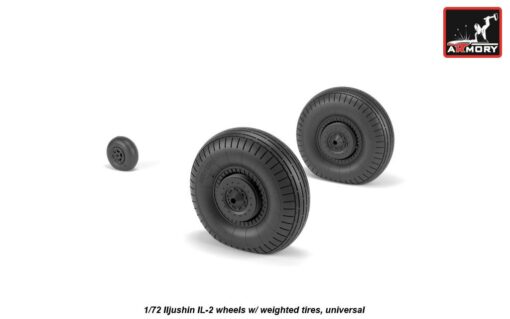 Armory 1/72 Ilyushin IL-2 Bark (early) wheels w/ weighted tires AR AW72055