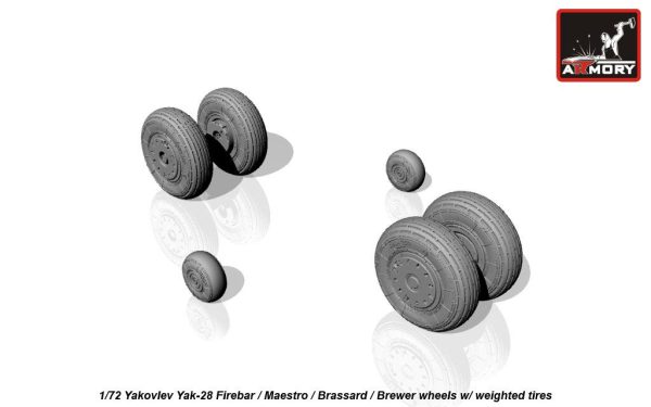 Armory 1/72 Yak-28 wheels w/ weighted tires AR AW72047