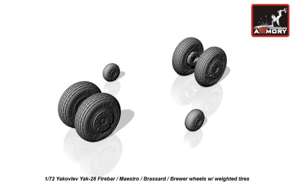 Armory 1/72 Yak-28 wheels w/ weighted tires AR AW72047