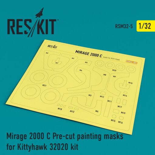 ResKit 1/32 Mirage 2000 C Pre-cut painting masks for Kittyhawk 32020 kit RSM32-0005