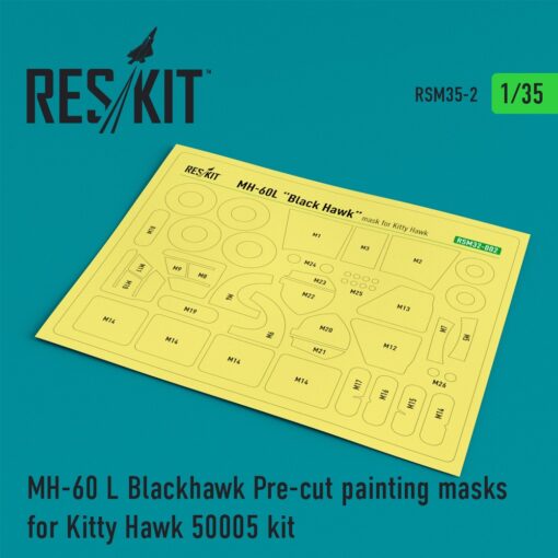ResKit 1/35 MH-60 L Blackhawk Pre-cut painting masks for Kitty Hawk 50005 kit RSM35-0002