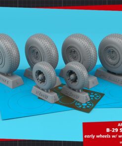 Armory 1/48 B-29 Superfortress early production wheels w/ weighted tyres type "c" (GS) & PE hubcaps AR AW48349