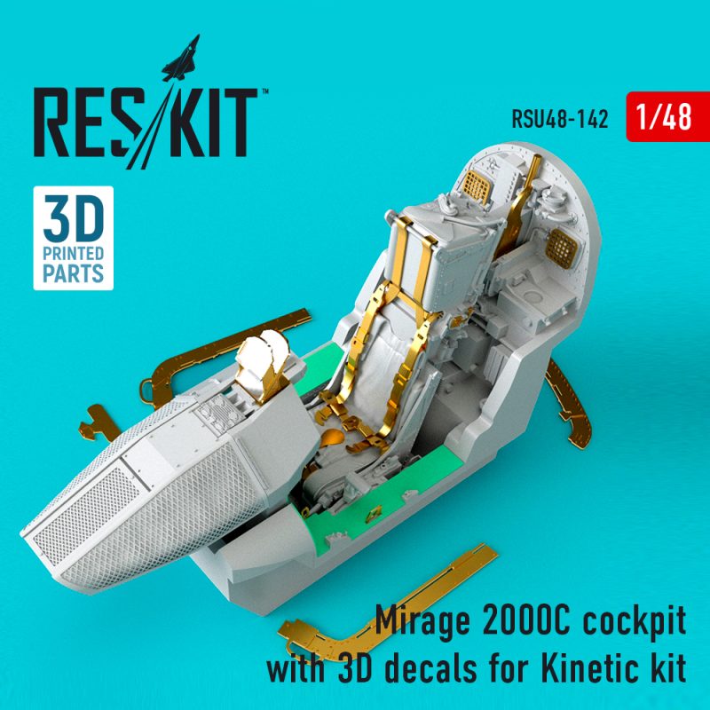 ResKit 1/48 Mirage 2000C cockpit with 3D decals for kit (1/48